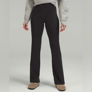 Lululemon Brushed Softstreme Ribbed Zip Flared Pant 32.5" Black 12